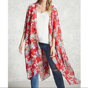 Red Floral kimono